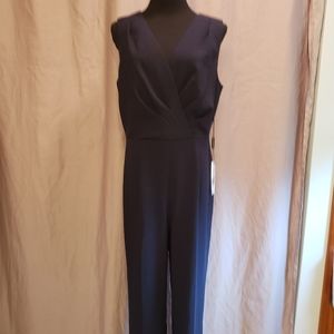 NWT ELIE TAHARI SIZE 10 NAVY SLEEVELESS JUMPSUIT